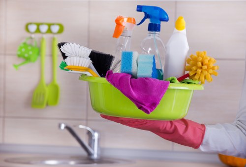 Professional house cleaning service tools and supplies