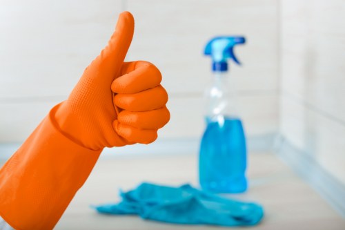 Professional cleaners preparing a Tooting property for handover