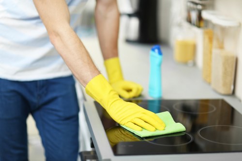 Eco-friendly office cleaning services maintaining a bright workspace