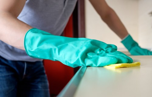 Professional end of tenancy cleaning in a rental living room