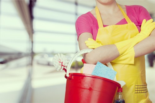 Professional after builders cleaning in progress