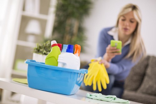 Disinfecting high-touch surfaces during office cleaning