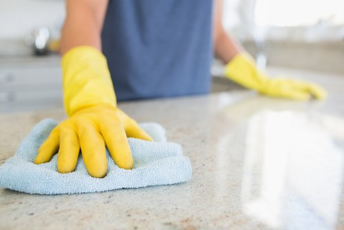 Deep cleaning kitchen surfaces during end of tenancy cleaning